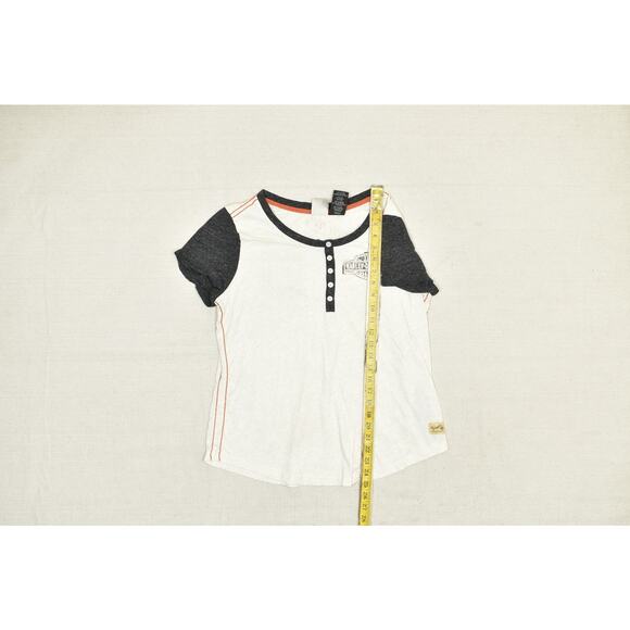 Harley-Davidson Women's Henley T-Shirt Gray White Size XL - Picture 5 of 8